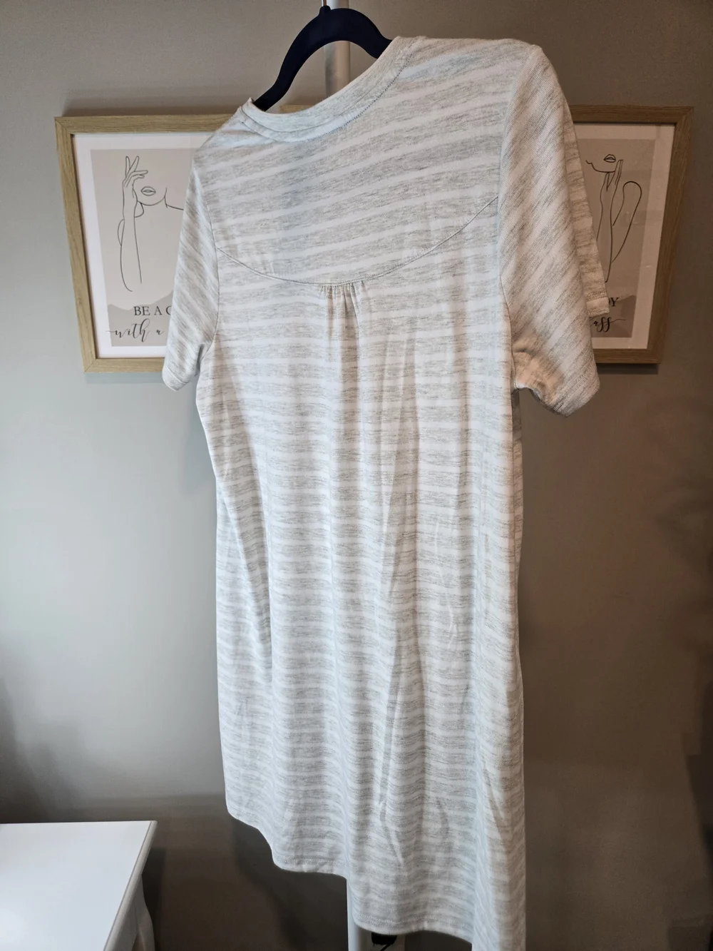 Tommy Hilfiger Women's Light Gray Striped Nightshirt